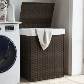 Wäschekorb mit dunkelbraunem Rattan-Deckel 46x33x60 cm. von , Wäschekörbe - Ref: Foro24-372030, Preis: 59,05 €, Rabatt: %