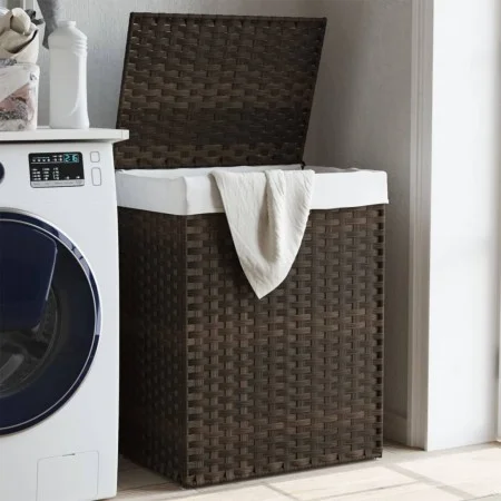 Wäschekorb mit dunkelbraunem Rattan-Deckel 46x33x60 cm. von , Wäschekörbe - Ref: Foro24-372030, Preis: 59,05 €, Rabatt: %