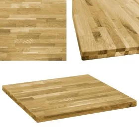 Solid oak wood square table top 44 mm thick 80x80 cm by vidaXL, Table tops - Ref: Foro24-245999, Price: 180,35 €, Discount: %