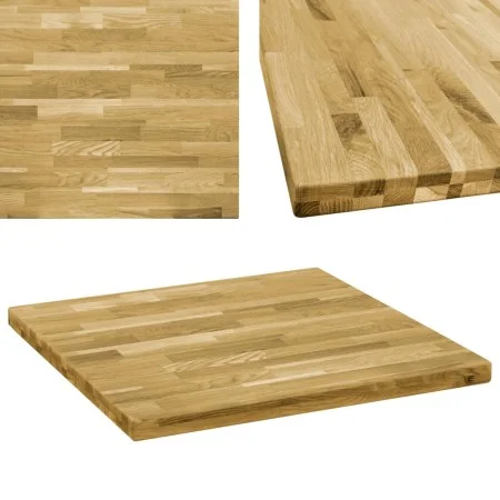 Solid oak wood square table top 44 mm thick 80x80 cm by vidaXL, Table tops - Ref: Foro24-245999, Price: 180,35 €, Discount: %