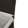 Cesto para ropa sucia con tapa ratán marrón oscuro 46x33x60 cm