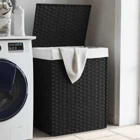 Wäschekorb mit schwarzem Deckel aus synthetischem Rattan 46x33x60 cm. von , Wäschekörbe - Ref: Foro24-372032, Preis: 66,08 €,...