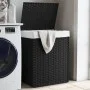 Wäschekorb mit schwarzem Deckel aus synthetischem Rattan 46x33x60 cm. von , Wäschekörbe - Ref: Foro24-372032, Preis: 66,08 €,...