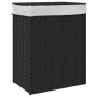 Wäschekorb mit schwarzem Deckel aus synthetischem Rattan 46x33x60 cm. von , Wäschekörbe - Ref: Foro24-372032, Preis: 76,06 €,...