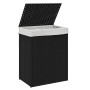 Wäschekorb mit schwarzem Deckel aus synthetischem Rattan 46x33x60 cm. von , Wäschekörbe - Ref: Foro24-372032, Preis: 76,06 €,...