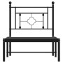 Estructura de cama con cabecero metal negro 75x190 cm de , Camas y somieres - Ref: Foro24-374329, Precio: 76,15 €, Descuento: %