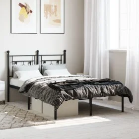Bettgestell mit schwarzem Metallkopfteil 120x190 cm von , Betten und Lattenroste - Ref: Foro24-374336, Preis: 86,81 €, Rabatt: %