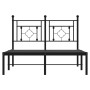Estructura de cama con cabecero metal negro 120x190 cm de , Camas y somieres - Ref: Foro24-374336, Precio: 88,15 €, Descuento: %