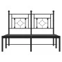 Estructura de cama con cabecero metal negro 120x190 cm de , Camas y somieres - Ref: Foro24-374336, Precio: 87,10 €, Descuento: %