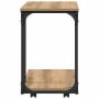 Mesa lateral con estante Roble artesanal 50 x 35 x 55.5 cm en Mesas auxiliares | Comprar online en Foro24