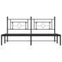 Bed frame with black metal headboard 180x200 cm by , Beds and slatted bases - Ref: Foro24-374343, Price: 122,80 €, Discount: %
