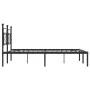 Bed frame with black metal headboard 180x200 cm by , Beds and slatted bases - Ref: Foro24-374343, Price: 122,80 €, Discount: %