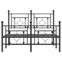 Bettgestell mit Kopf- und Fußteil aus schwarzem Metall, 120 x 200 cm von , Betten und Lattenroste - Ref: Foro24-374355, Preis...