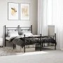 Estructura de cama cabecero y estribo metal negro 140x190 cm de , Camas y somieres - Ref: Foro24-374357, Precio: 102,40 €, De...