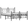 Estructura de cama cabecero y estribo metal negro 140x190 cm de , Camas y somieres - Ref: Foro24-374357, Precio: 102,40 €, De...