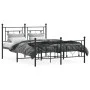 Estructura de cama cabecero y estribo metal negro 140x190 cm de , Camas y somieres - Ref: Foro24-374357, Precio: 102,40 €, De...