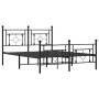 Estructura de cama cabecero y estribo metal negro 140x190 cm de , Camas y somieres - Ref: Foro24-374357, Precio: 103,84 €, De...