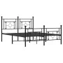 Estructura de cama cabecero y estribo metal negro 140x190 cm de , Camas y somieres - Ref: Foro24-374357, Precio: 102,40 €, De...