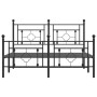 Bettgestell mit Kopf- und Fußteil aus schwarzem Metall, 140 x 190 cm von , Betten und Lattenroste - Ref: Foro24-374357, Preis...
