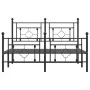 Estructura de cama cabecero y estribo metal negro 140x190 cm de , Camas y somieres - Ref: Foro24-374357, Precio: 102,40 €, De...