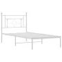 Metal bed frame with white headboard 90x200 cm by , Beds and slatted bases - Ref: Foro24-374381, Price: 64,82 €, Discount: %