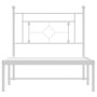 Bettgestell aus Metall mit weißem Kopfteil 90x200 cm von , Betten und Lattenroste - Ref: Foro24-374381, Preis: 65,70 €, Rabat...