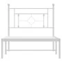 Metal bed frame with white headboard 90x200 cm by , Beds and slatted bases - Ref: Foro24-374381, Price: 64,82 €, Discount: %