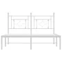 Metallbettgestell mit weißem Kopfteil 140x190 cm von , Betten und Lattenroste - Ref: Foro24-374388, Preis: 97,22 €, Rabatt: %