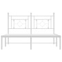 Metallbettgestell mit weißem Kopfteil 140x190 cm von , Betten und Lattenroste - Ref: Foro24-374388, Preis: 98,63 €, Rabatt: %
