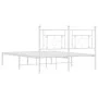 Metallbettgestell mit weißem Kopfteil 140x190 cm von , Betten und Lattenroste - Ref: Foro24-374388, Preis: 97,22 €, Rabatt: %