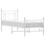 Estructura cama metal con cabecero y pie cama blanca 80x200 cm de , Camas y somieres - Ref: Foro24-374397, Precio: 71,51 €, D...