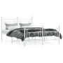 Metal bed frame with headboard and white footboard 135x190 cm by , Beds and slatted bases - Ref: Foro24-374405, Price: 102,61...