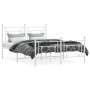 Metallbettgestell mit Kopfteil und weißem Fußteil 135x190 cm von , Betten und Lattenroste - Ref: Foro24-374405, Preis: 103,95...