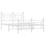 Metal bed frame with headboard and white footboard 135x190 cm by , Beds and slatted bases - Ref: Foro24-374405, Price: 102,61...