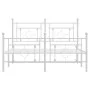Metal bed frame with headboard and white footboard 135x190 cm by , Beds and slatted bases - Ref: Foro24-374405, Price: 102,61...