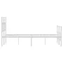 Metal bed frame with headboard and white footboard 135x190 cm by , Beds and slatted bases - Ref: Foro24-374405, Price: 102,61...
