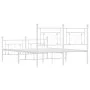 Metal bed frame with headboard and white footboard 135x190 cm by , Beds and slatted bases - Ref: Foro24-374405, Price: 102,61...