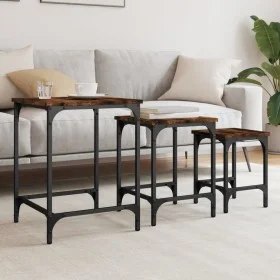 Stapelbare Couchtische 3-teilig aus Eichenholz in Raucheiche-Optik. von , Couchtisch - Ref: Foro24-838930, Preis: 40,32 €, Ra...