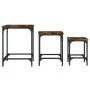 Mesas de centro apilables 3 pzas madera ingeniería roble humo by , Coffee table - Ref: Foro24-838930, Price: 40,32 €, Discoun...