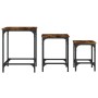 Mesas de centro apilables 3 pzas madera ingeniería roble humo by , Coffee table - Ref: Foro24-838930, Price: 40,98 €, Discoun...