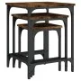 Mesas de centro apilables 3 pzas madera ingeniería roble humo by , Coffee table - Ref: Foro24-838930, Price: 40,32 €, Discoun...