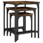 Mesas de centro apilables 3 pzas madera ingeniería roble humo by , Coffee table - Ref: Foro24-838930, Price: 40,98 €, Discoun...