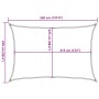 Toldo de vela crema HDPE 160 g/m² 2,5x3,5 m