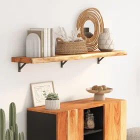 Rechteckiges Wandregal aus lebendigem Akazienholz 110x30x2,5cm. von , Tischplatten - Ref: Foro24-370241, Preis: 53,45 €, Raba...