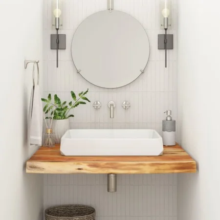 Encimera de baño rectangular madera maciza acacia 80x60x2,5 cm by , Table tops - Ref: Foro24-370260, Price: 76,99 €, Discount: %