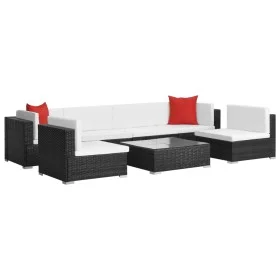 7-teiliges Gartenmöbel-Set und schwarze synthetische Rattankissen von vidaXL, Gartensets - Ref: Foro24-44599, Preis: 759,05 €...