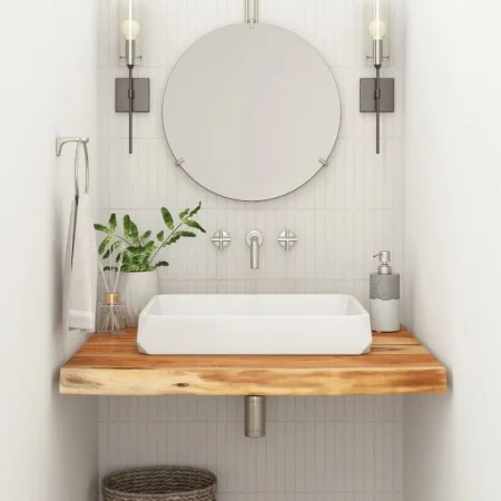 Encimera de baño cuadrada madera maciza de acacia 60x60x3,8 cm de , Tableros para mesas - Ref: Foro24-370306, Precio: 77,80 €...