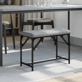 Banco de comedor acero y tela gris claro 62x32x45 cm by , Dining and kitchen benches - Ref: Foro24-835218, Price: 39,12 €, Di...