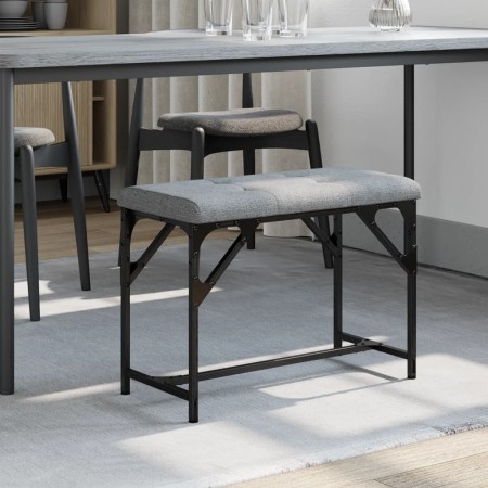 Esstischbank aus Stahl und hellgrauem Stoff 62x32x45 cm von , Ess- und Küchenbänke - Ref: Foro24-835218, Preis: 39,59 €, Raba...