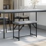 Esstischbank aus Stahl und hellgrauem Stoff 62x32x45 cm von , Ess- und Küchenbänke - Ref: Foro24-835218, Preis: 39,59 €, Raba...